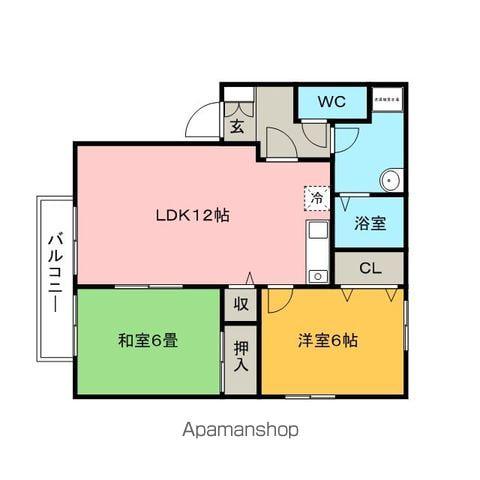 フィールドリバーⅡ(2LDK/2階)の間取り写真