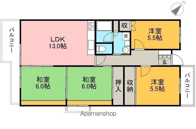 コンフォート萩公園(4LDK/2階)の間取り写真