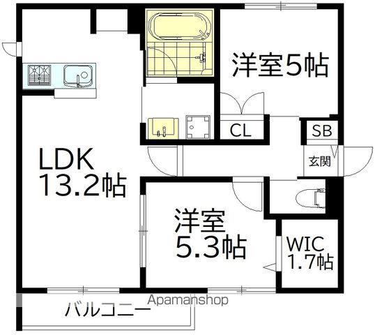 プライム・フォレ上北沢(2LDK/1階)の間取り写真