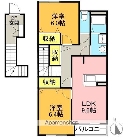 アメジストM&S(2DK/2階)の間取り写真