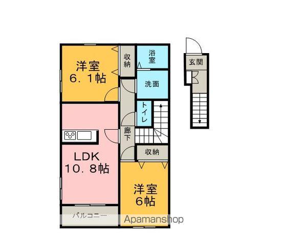 PALOUDE(2LDK/2階)の間取り写真