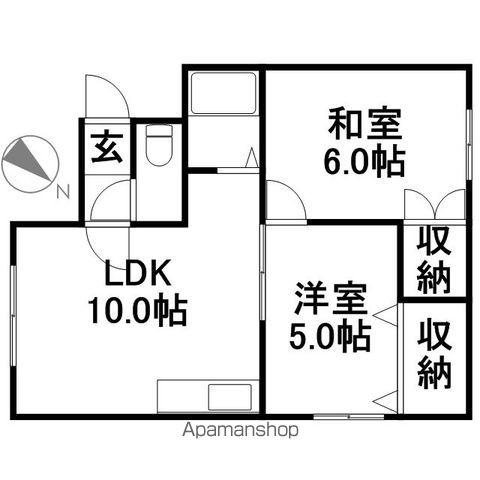 新琴似玲和ハイツ(2LDK/1階)の間取り写真