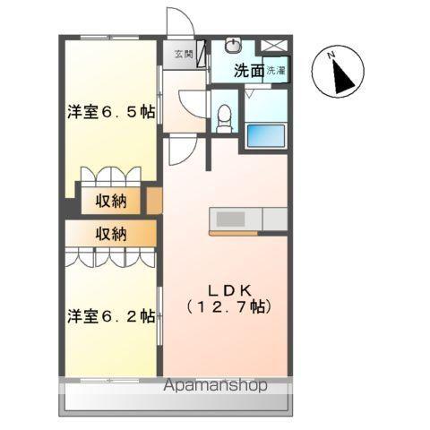 エトワール南仙台Ⅱ(2LDK/3階)の間取り写真