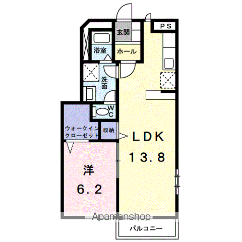 メゾン・フリージアA(2DK/1階)の間取り写真