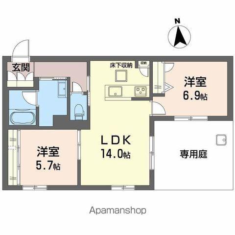フローレ 桃ケ池(2LDK/1階)の間取り写真