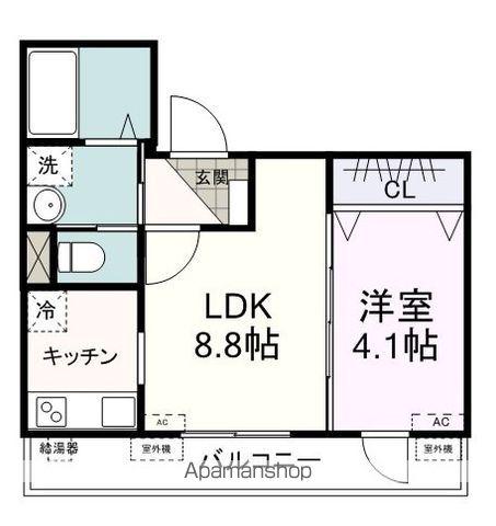 カーサ・ピアチェーベレ(1LDK/3階)の間取り写真