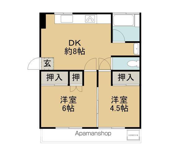 グリーンハウス(2DK/1階)の間取り写真