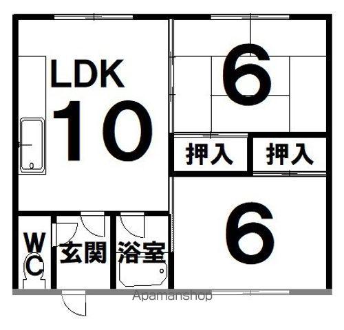 ハイツひまわり(2LDK/2階)の間取り写真