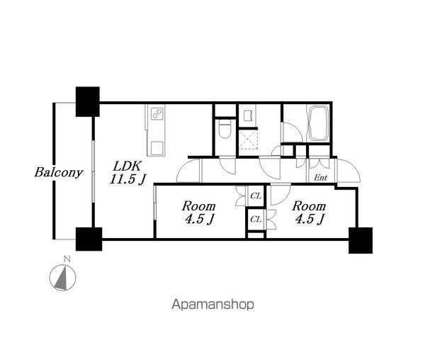 プレサンス名駅南ブリエ(2LDK/5階)の間取り写真