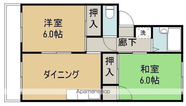 トマトハイツ(2DK/2階)の間取り写真