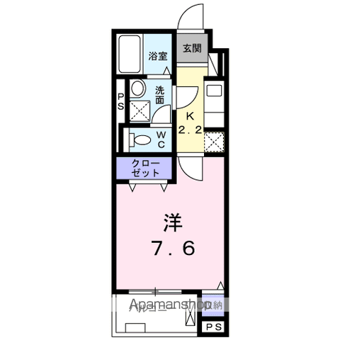 サンライズ桜(1K/2階)の間取り写真