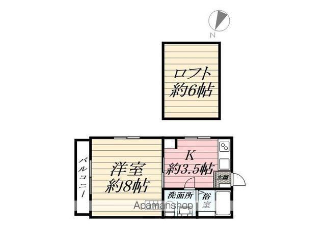 ザ・浅間台(1K/1階)の間取り写真