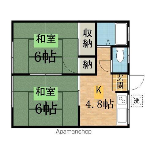 シャトー内田(2K/1階)の間取り写真