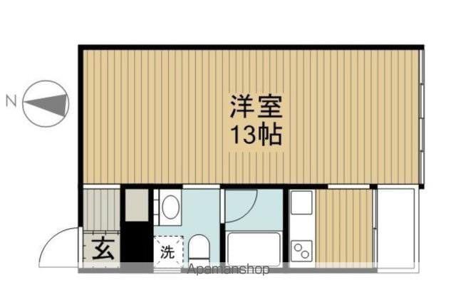 ウエルス吉田(1K/2階)の間取り写真