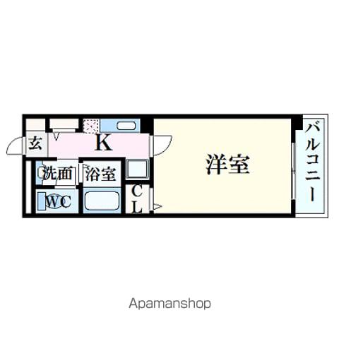 フィネス昭和町(1K/4階)の間取り写真