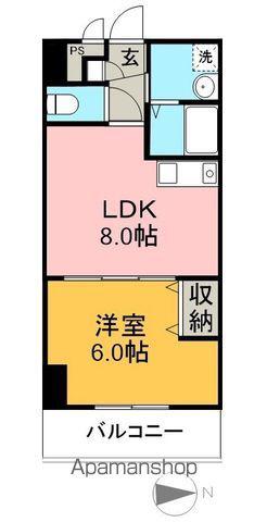 高知インターマンション(1LDK/7階)の間取り写真