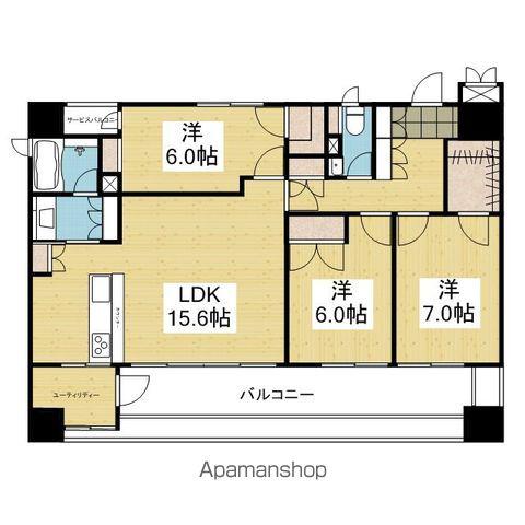 グランディアステーションタワー(3LDK/3階)の間取り写真