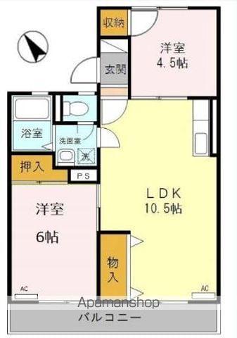 グリーンハイツ(2LDK/2階)の間取り写真