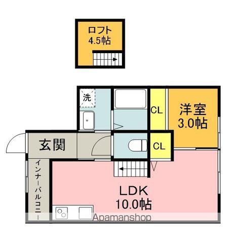 APT02(1LDK/1階)の間取り写真
