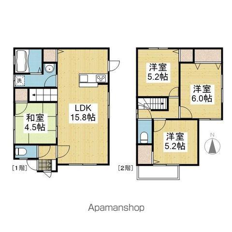 愛媛県松山市 2階建 築3年(4LDK)の間取り写真