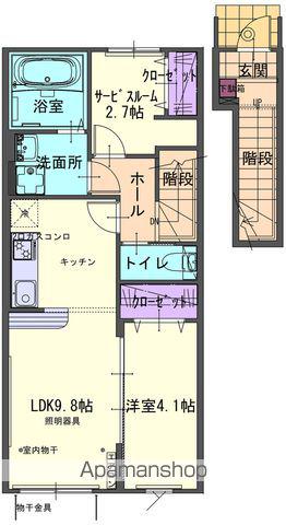 MAISON DE SHILVA ⅢA(1LDK/2階)の間取り写真