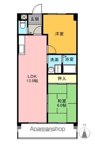アビタマルフクⅡ(2LDK/3階)の間取り写真