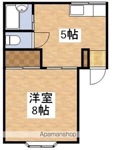 ボ・ヌール・トワ(1DK/2階)の間取り写真