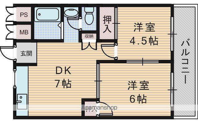 コーポ柴島(2DK/2階)の間取り写真