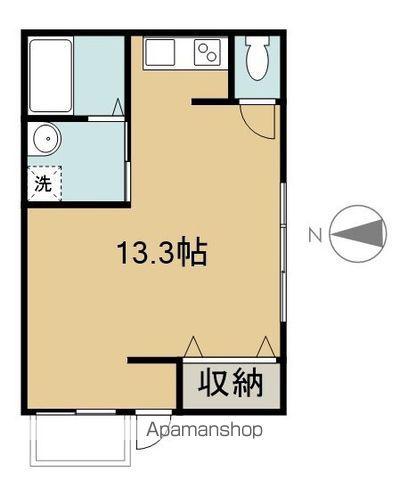 ユースハイツ(ワンルーム/1階)の間取り写真