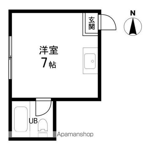 ブルハウス(ワンルーム/2階)の間取り写真