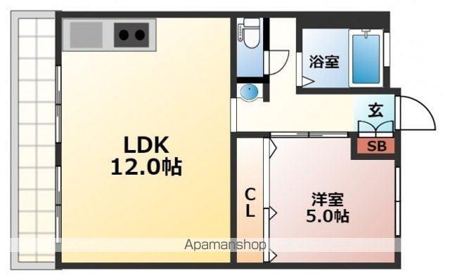 西興ビル(1LDK/3階)の間取り写真