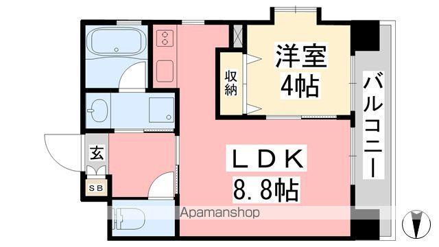 フェニックス西堀端(1LDK/6階)の間取り写真