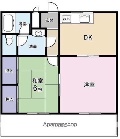 第2宗コーポ(2DK/3階)の間取り写真
