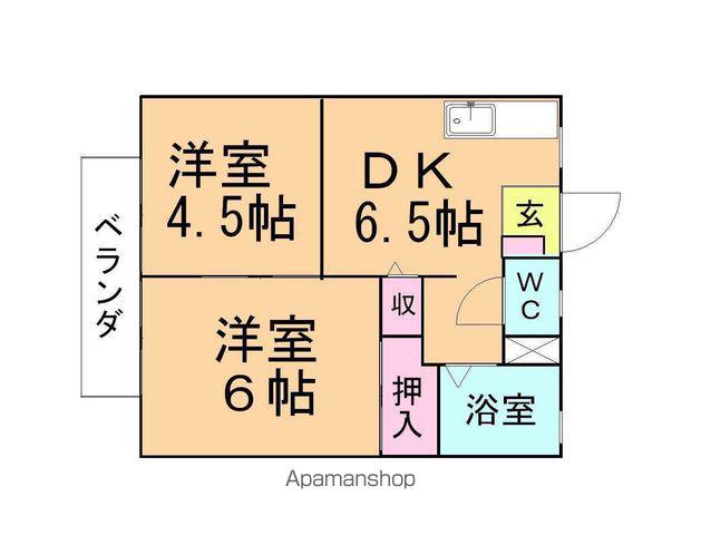 エスポワールⅠ(2DK/2階)の間取り写真
