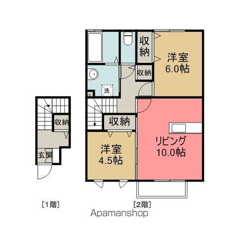レトロワA(2LDK/2階)の間取り写真