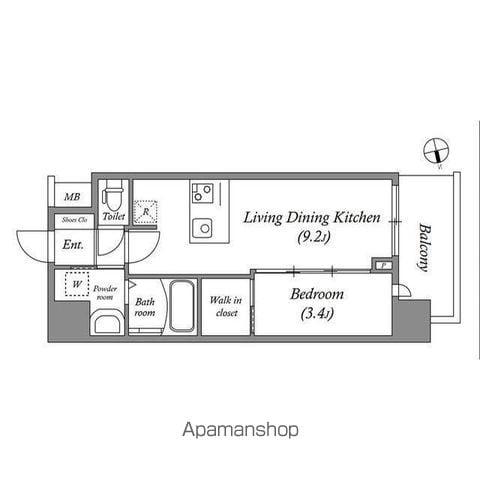 アドバンス名古屋ブランシュ(1LDK/12階)の間取り写真