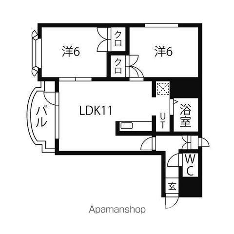 シレンシオ(2LDK/4階)の間取り写真