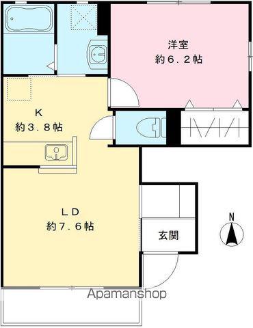 グランドール A(1LDK/1階)の間取り写真