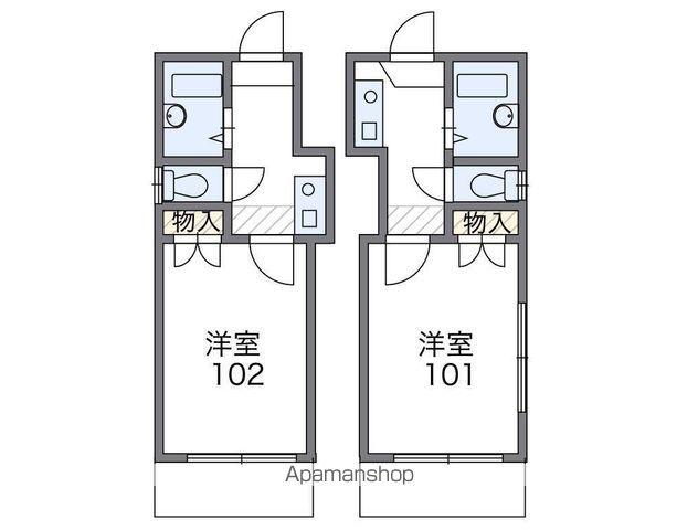 ロイヤル迫戸町(1K/2階)の間取り写真