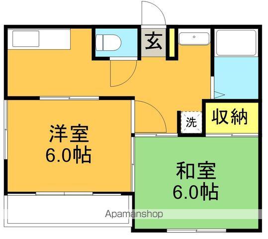 第二クニマコーポ(2K/1階)の間取り写真
