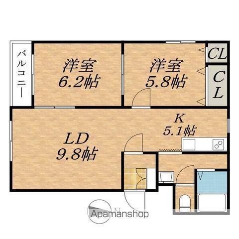 ピュアライフ宝来Ⅱ(2LDK/2階)の間取り写真