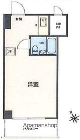 茅場町スカイハイツ(ワンルーム/6階)の間取り写真