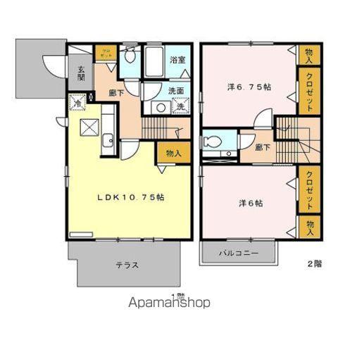 プラムツリー(2LDK/1階)の間取り写真