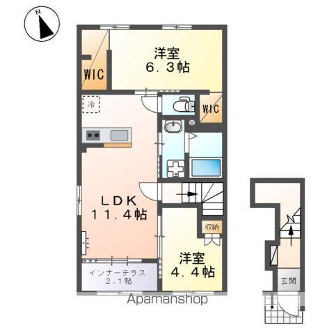 パドレ ムールトメスク(2LDK/2階)の間取り写真