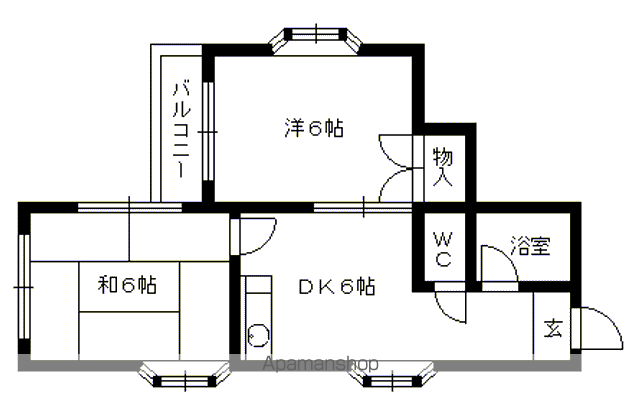 大産荒江ビル(2DK/3階)の間取り写真