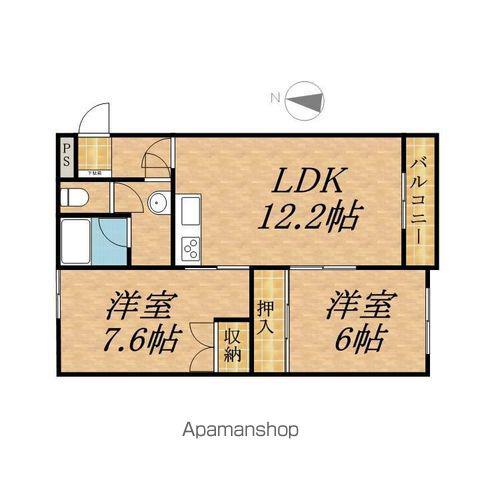 山上マンション(2LDK/1階)の間取り写真