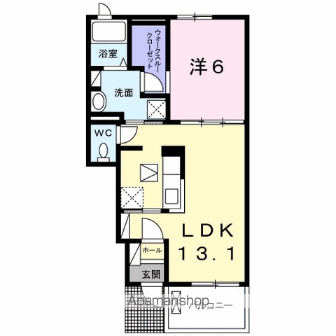 クレメント・Ⅱ(1LDK/1階)の間取り写真
