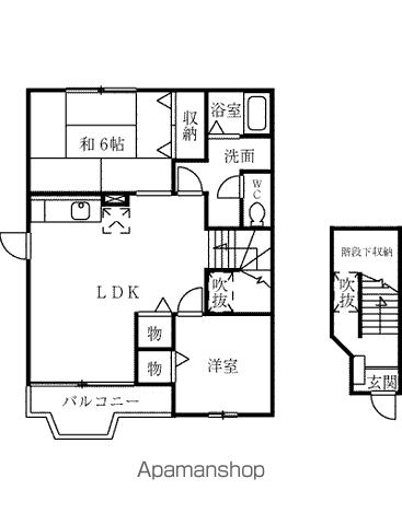 グリーンフォレストA(2LDK/2階)の間取り写真