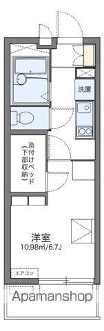 レオパレスハーバーサイドE棟(1K/2階)の間取り写真
