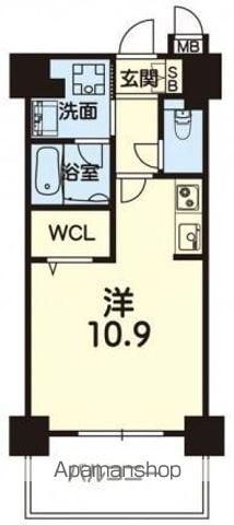 エンクレスト新屋敷(ワンルーム/9階)の間取り写真